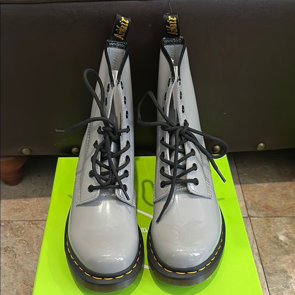 Dr. Martens Gray Lace-Up Boots